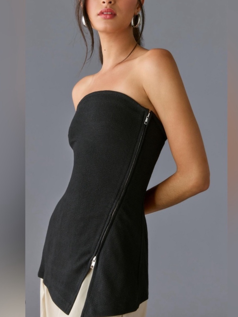 Anthropologie Maeve asymmetrical tube top Black Size XS - Picture 2 of 9